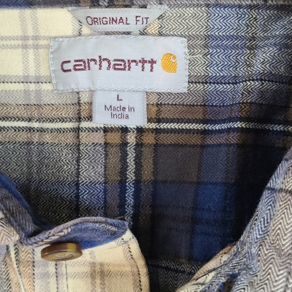Carhartt Hubbard Heavyweight Orginal Fit Flannel Button-down Long Sleeve Shirt L - Picture 8 of 13